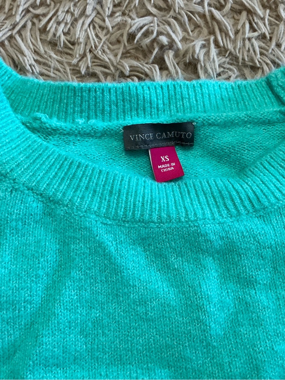 Vince Camuto Women's Teal Scoopneck Knit Sweater